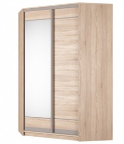 Угловой шкаф Аларти (YA-230х1400(602) (4) Вар. 2; двери D1+D2), с зеркалом в Когалыме