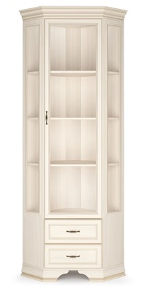 Шкаф-витрина угловой Сиена, Бодега белый / патина золото в Нягани - изображение