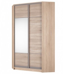 Шкаф угловой Аларти (YA-230х1250(602) (2) Вар. 5; двери D3+D4), с зеркалом в Когалыме