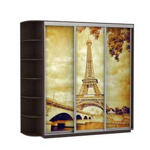 Шкаф 3-х створчатый Экспресс со стеллажом, 2400х600х2400, Париж/венге в Урае