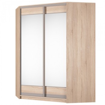 Угловой шкаф Аларти (YA-198х1400 (602) (8) Вар. 1; двери D2+D2), с зеркалом в Когалыме - изображение