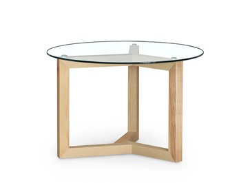 Круглый стол Оникс-8, Натуральный массив/Прозрачное стекло в Нягани
