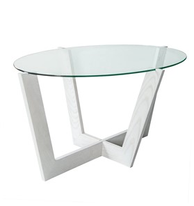 Журнальный столик Оникс-6, Выбеленный дуб/Прозрачное стекло в Нягани