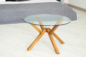 Стеклянный столик Берген-2, натуральный массив в Когалыме - предосмотр 1