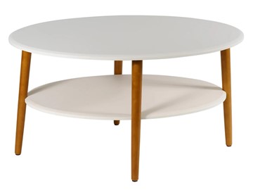 Овальный столик ЭЛЬ СЖ-01, белый/дуб светлый в Югорске