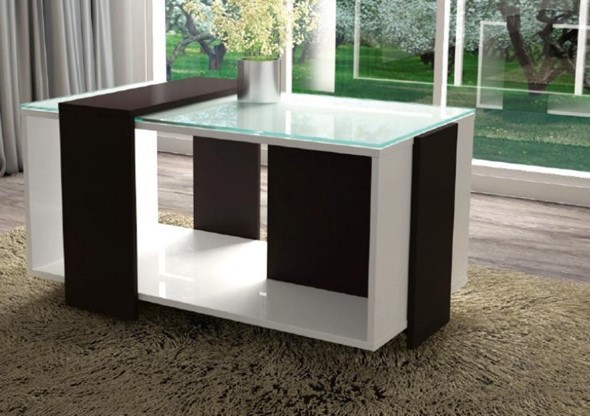Стеклянный столик №3, Белый/Антрацит в Лангепасе - изображение