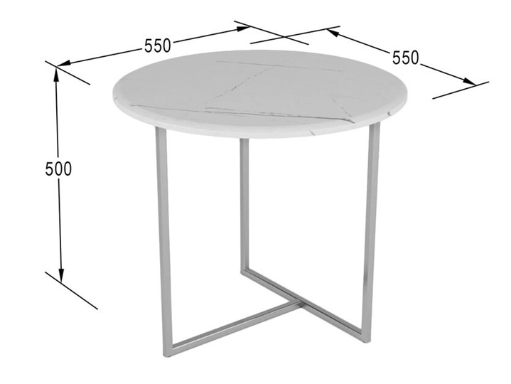 Стол журнальный круглый Альбано (белый мрамор-хром) в Когалыме - изображение 2