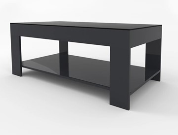 Стеклянный столик BeautyStyle-26 (графит темный U961-стекло черное) в Когалыме