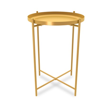 Круглый придиванный столик золотой