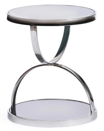 Кофейный столик GROTTO (mod. 9157) металл/дымчатое стекло, 42х42х50, хром в Нефтеюганске - изображение