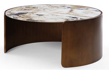 Столик CT3095CL (D90) белая керамика /бронзовый в Лангепасе - предосмотр 1