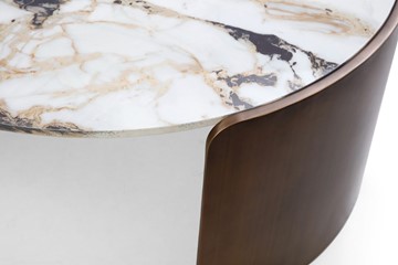 Столик CT3095CL (D90) белая керамика /бронзовый в Лангепасе - предосмотр 4