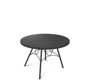 Круглый столик SHT-S100 / SHT-ТT 60 ЛДСП (камень пьетра гриджио черный/черный муар) в Лангепасе