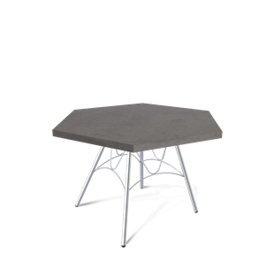 Круглый столик SHT-S100 / SHT-ТT20 70 ЛДСП (бетон чикаго темно-серый/хром лак) в Урае