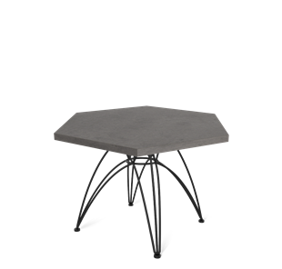 Круглый столик SHT-S112 / SHT-ТT20 70 ЛДСП (бетон чикаго темно-серый/черный муар) в Лангепасе