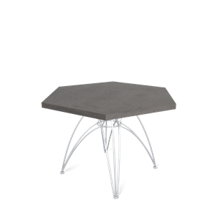 Круглый столик SHT-S112 / SHT-ТT20 70 ЛДСП (бетон чикаго темно-серый/хром лак) в Урае