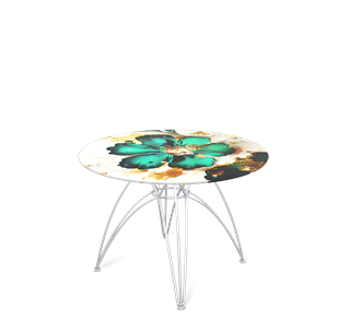 Круглый столик SHT-S112 / SHT-TT32 60 стекло/МДФ (малахитово зеленый/хром лак) в Урае