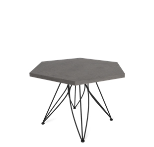 Круглый столик SHT-S113 / SHT-ТT20 70 ЛДСП (бетон чикаго темно-серый/черный муар) в Лангепасе