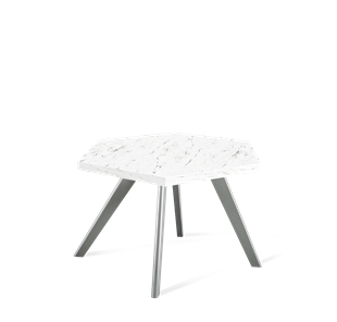 Шестигранный столик SHT-S39 / SHT-ТT20 60 ЛДСП (мрамор каррара белый/серый) в Лангепасе