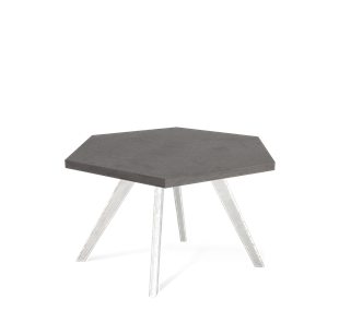 Круглый столик SHT-S39 / SHT-ТT20 70 ЛДСП (бетон чикаго темно-серый/белый/патина серебро) в Урае