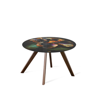 Круглый столик SHT-S39 / SHT-TT32 60 стекло/МДФ (ночной цветок/венге) в Лангепасе