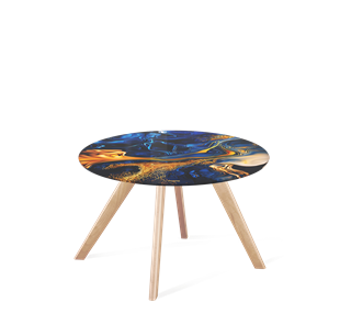 Круглый столик SHT-S39 / SHT-TT32 60 стекло/МДФ (синий сапфир/прозрачный лак) в Когалыме