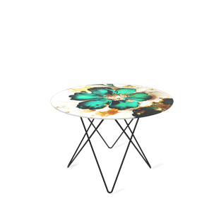Круглый столик SHT-TU37 / SHT-TT32 60 стекло/МДФ (малахитово зеленый/черный муар) в Лангепасе