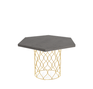 Круглый столик SHT-TU49 / SHT-ТT20 70 ЛДСП (бетон чикаго темно-серый/золото) в Лангепасе