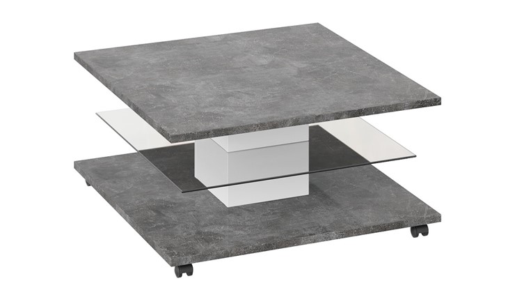 Квадратный столик Diamond тип 1 (Белый/Ателье темный глянец) в Когалыме - изображение 1