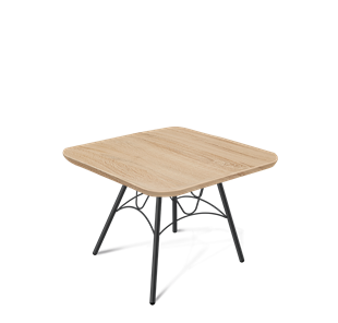 Квадратный столик SHT-S100 / SHT-TT 60/60 ЛДСП (дуб сонома/черный муар) в Лангепасе