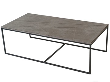 Прямоугольный столик Геометрика (серый бетон-чёрный) в Когалыме