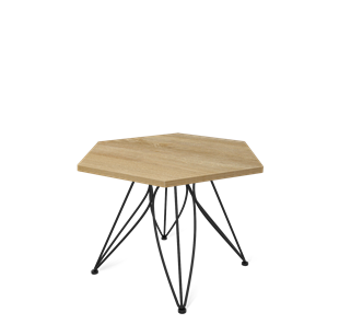 Шестигранный столик SHT-S113 / SHT-ТT20 60 ЛДСП (дуб песочный/черный муар) в Лангепасе