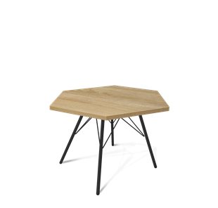 Шестигранный столик SHT-S37 / SHT-ТT20 60 ЛДСП (дуб песочный/черный муар) в Нижневартовске
