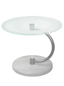 Стеклянный столик Дуэт 13Н (металлик-дуб дымчатый-прозр) в Урае - предосмотр 1