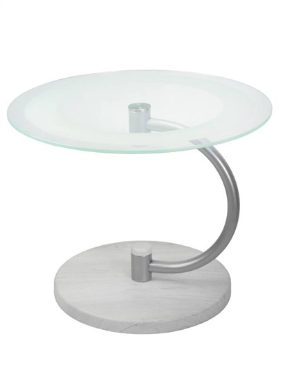 Стеклянный столик Дуэт 13Н (металлик-дуб дымчатый-прозр) в Радужном - изображение 1