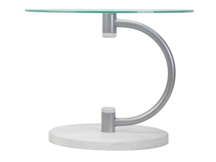 Стеклянный столик Дуэт 13Н (металлик-дуб дымчатый-прозр) в Урае - изображение 2
