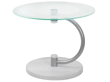 Стеклянный столик Дуэт 13Н (металлик-дуб дымчатый-прозр) в Лангепасе