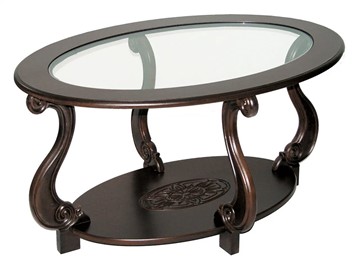 Стеклянный столик Овация-С, темно-коричневый в Сургуте