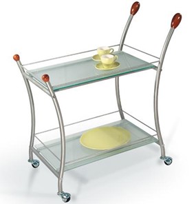 Стол сервировочный Поло, металлик/прозрачное стекло в Сургуте