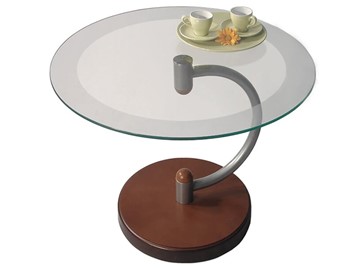 Стеклянный столик Дуэт 13Н (металлик средне-коричневый) в Радужном