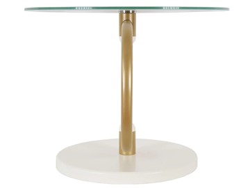 Стеклянный столик Дуэт 13Н (золото-слоновая кость-прозрачное) в Югорске