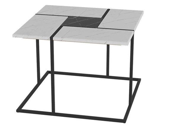Журнальный столик Калифорния (белый мрамор-черный мрамор) в Урае - изображение