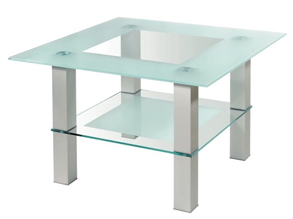 Журнальный столик Кристалл 1 (алюминий-прозрачное) в Лангепасе - изображение