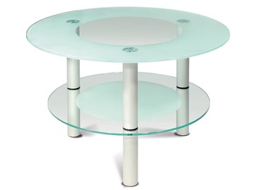 Стеклянный столик Кристалл 3 (алюминий-прозрачное) в Сургуте