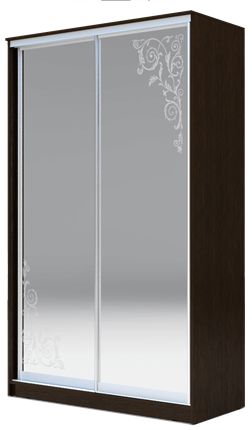 Шкаф 2400х1682х620 два зеркала, "Орнамент" ХИТ 24-17-66-09 Венге Аруба в Когалыме - изображение