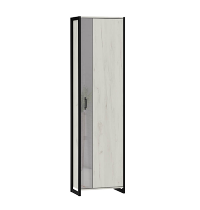 Шкаф одностворчатый Техно ЛД 678.320.000.002 Дуб крафт белый/черный (Корпус+дверь) в Лангепасе - изображение