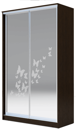 Шкаф 2200х1200х420 два зеркала, "Бабочки" ХИТ 22-4-12-66-05 Венге Аруба в Лангепасе - изображение