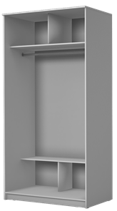 Шкаф 2-х створчатый Хит-22-12/2-22 с цветным стеклом, средне-серый 074, Графит в Лангепасе - предосмотр 1