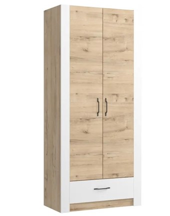 Шкаф гардеробный Ева 5 М1 дуб ирландский/белый матовый в Ханты-Мансийске - изображение