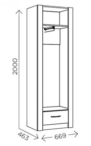 Шкаф гардеробный Ева 5 М3 дуб ирландский/белый матовый в Лангепасе - предосмотр 1